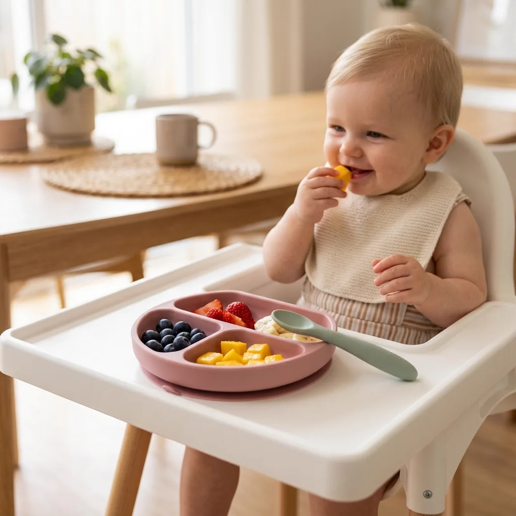 ชุดจานชามและช้อนซิลิโคนดูดโต๊ะ ฝึกน้องทานอาหารเอง (BLW) ปลอดภัย Food Grade BPA Free